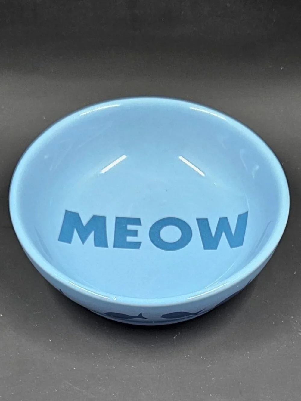 Whisker City Blue Meow Bowl
